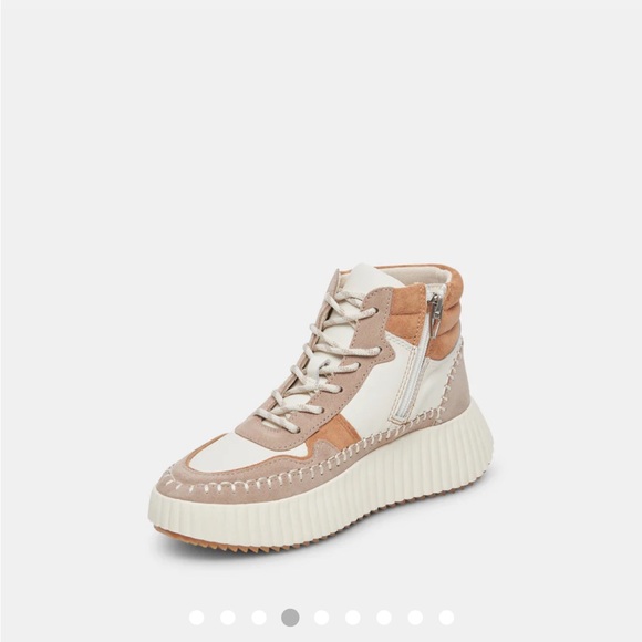 Dolce Vita Beige and White High-Top Sneakers - Picture 6 of 9